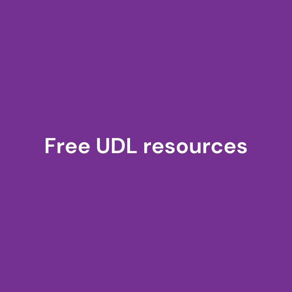 Free UDL resources